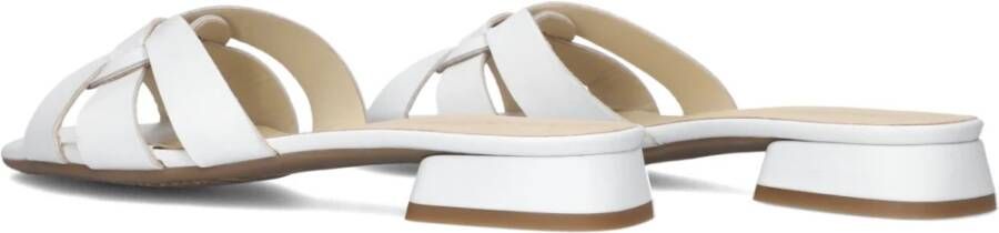 Lina Locchi Witte Leren Knoop Slippers White Dames