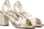 Lina Locchi Sandalen Dames Damesschoenen Leer Blokhak hoogte L1302 Ecru - Thumbnail 3