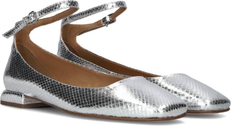 Lina Locchi Zilveren Ballerina Flats Gray Dames