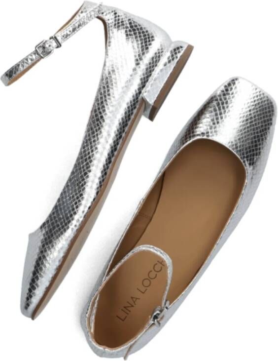 Lina Locchi Zilveren Ballerina Flats Gray Dames