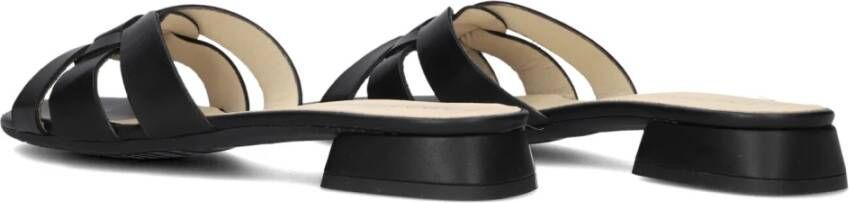 Lina Locchi Zwarte Leren Knoop Slippers Black Dames