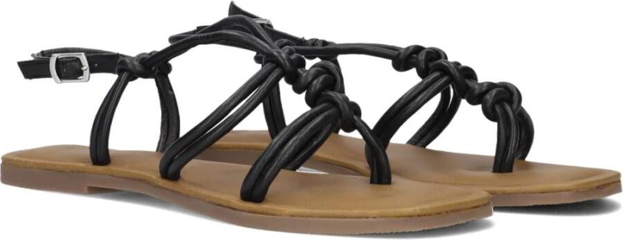 Lina Locchi Zwarte Leren Sandalen Black Dames