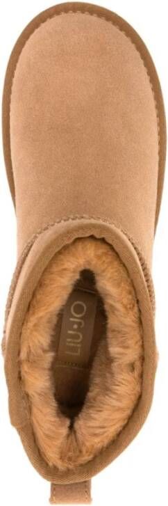 Liu Jo Bruine Suède Shearling Enkellaarzen Brown Dames