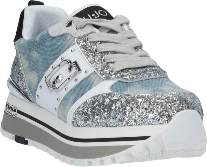 Liu Jo Denim Glitter Sneaker Blue Dames