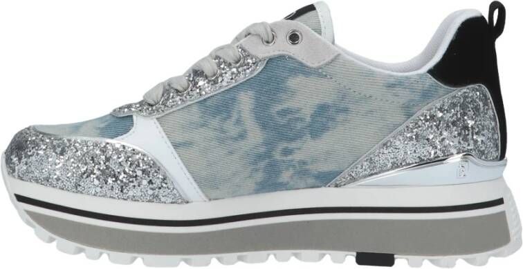 Liu Jo Denim Glitter Sneaker Blue Dames