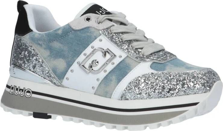 Liu Jo Denim Glitter Sneaker Blue Dames