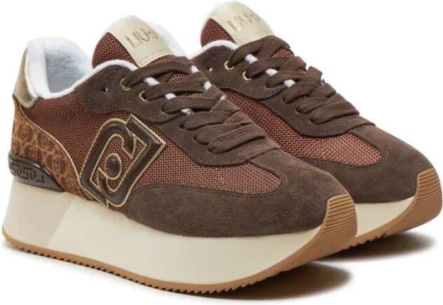 Liu Jo Dromerige Sneakers Bruin Plateau Veters Brown Dames