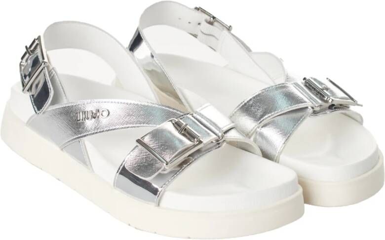 Liu Jo Elegante Plateausandalen met Metalen Details Gray Dames