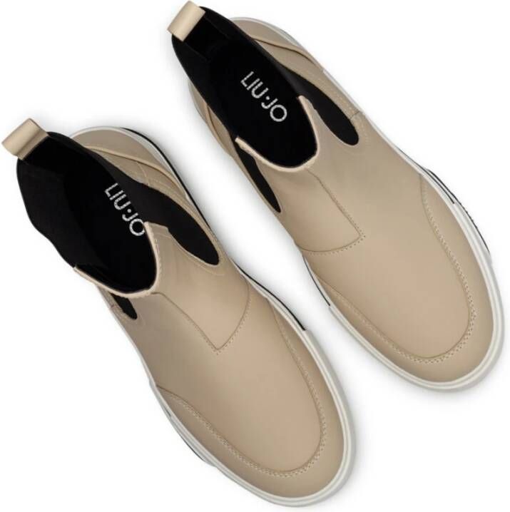 Liu Jo Beige Leren Enkellaarzen Beige Dames