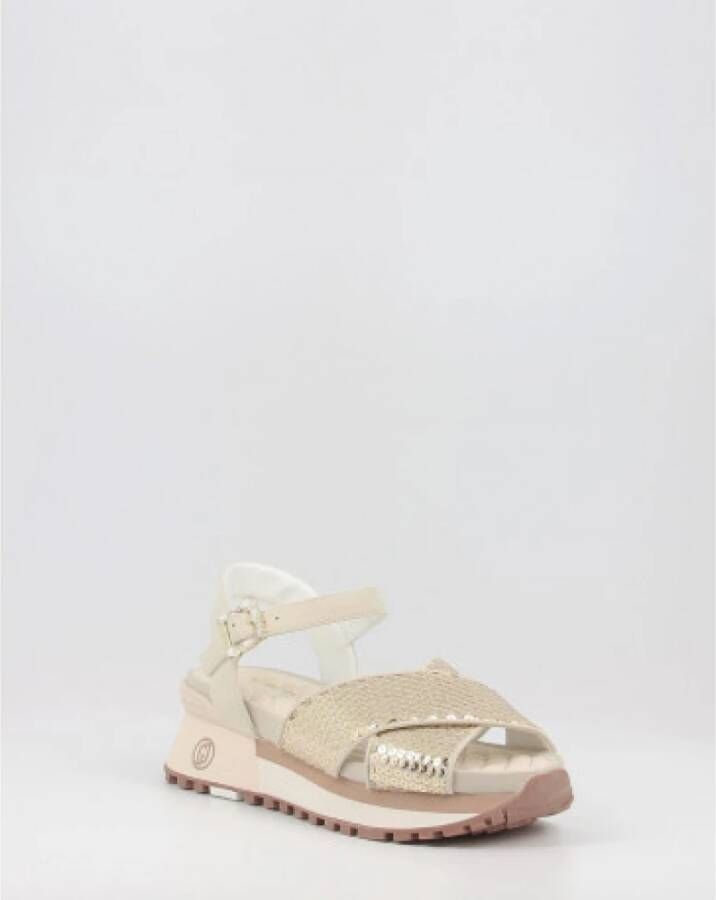 Liu Jo Metalen Plateau Sandalen Beige Dames