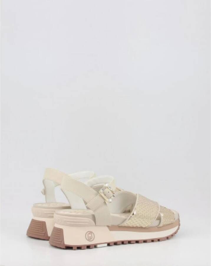 Liu Jo Metalen Plateau Sandalen Beige Dames