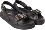 Liu Jo Gekruiste leren platformsandalen Black Dames - Thumbnail 3