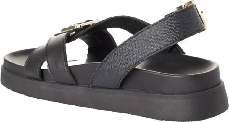 Liu Jo Gekruiste leren platformsandalen Black Dames