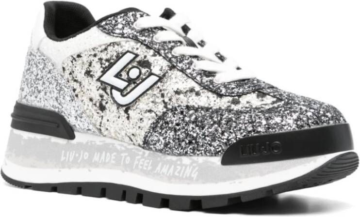 Liu Jo Glitter Panel Sneakers Gray Dames