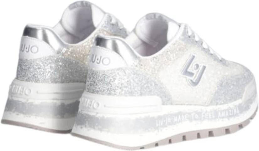 Liu Jo Glitter Zilveren Platte Sneakers Gray Dames