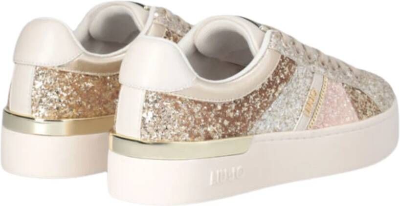 Liu Jo Gouden platte schoenen Silvya Glitter Yellow Dames