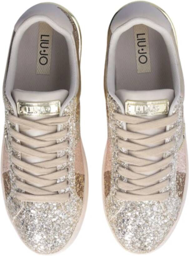 Liu Jo Gouden platte schoenen Silvya Glitter Yellow Dames