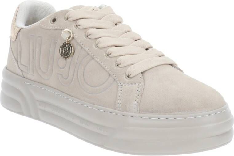 Liu Jo Leren Dames Sneakers met Vetersluiting Beige Dames