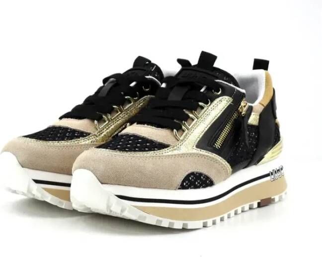 Liu Jo Maxi Wonder 72 Sneaker Zwart Goud Beige Multicolor Dames