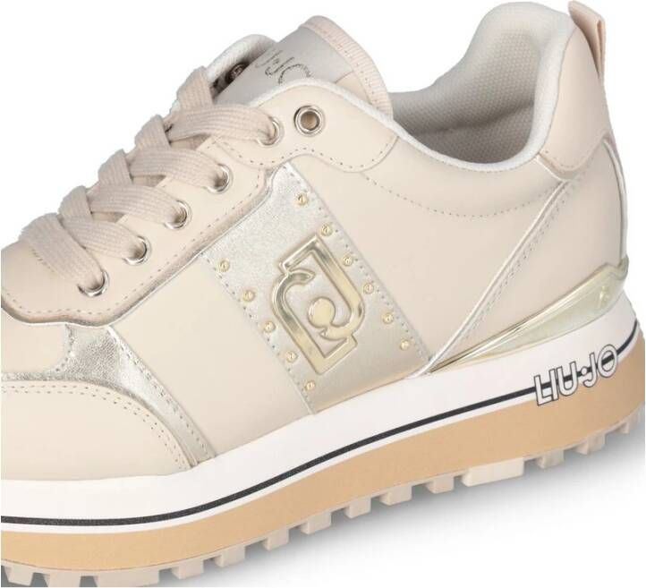 Liu Jo Maxi Wonder Zwarte Sneakers Platform Beige Dames