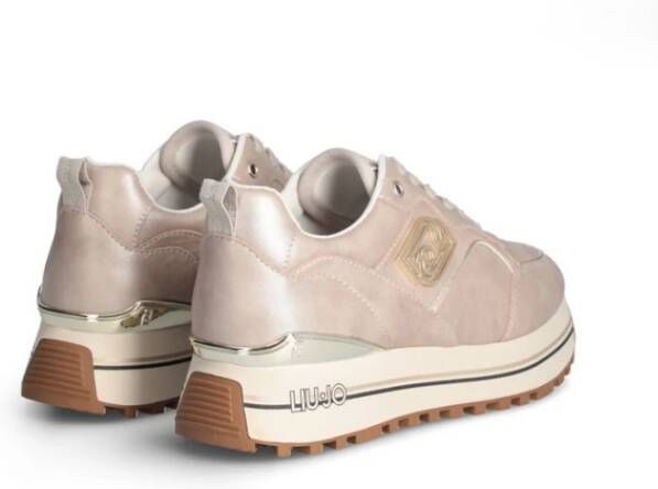 Liu Jo Metallic Wonder Sneakers in Taupe Beige Dames