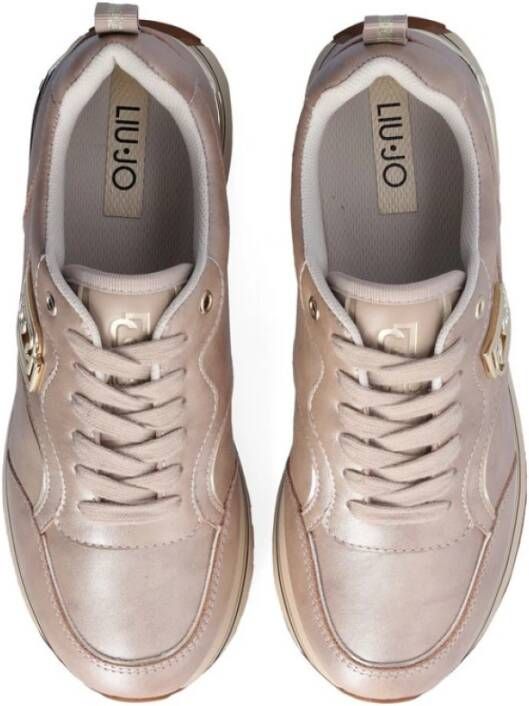 Liu Jo Metallic Wonder Sneakers in Taupe Beige Dames