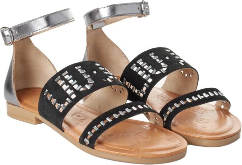 Liu Jo Moderne platte sandalen met metalen details Black Dames