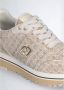 Liu Jo Monogram suède sneakers met metalen logo Beige Dames - Thumbnail 6