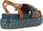 Liu Jo Platform Sandalen Sommer 04 met All Over Logo Blue Dames - Thumbnail 3