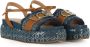 Liu Jo Platform Sandalen Sommer 04 met All Over Logo Blue Dames - Thumbnail 4