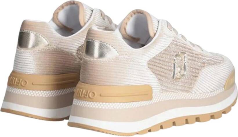 Liu Jo Platte schoenen van fluweel en pailletten Beige Dames