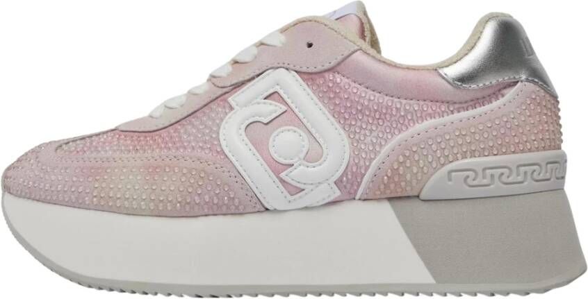 Liu Jo Roze Platte Sneakers met Strass Multicolor Dames