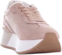 Liu Jo Roze Sport Sneakers Logo Suède Mesh Pink Dames