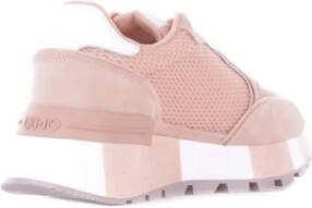 Liu Jo Roze Sport Sneakers Suède Mesh Pink Dames