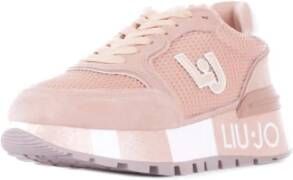 Liu Jo Roze Sport Sneakers Suède Mesh Pink Dames