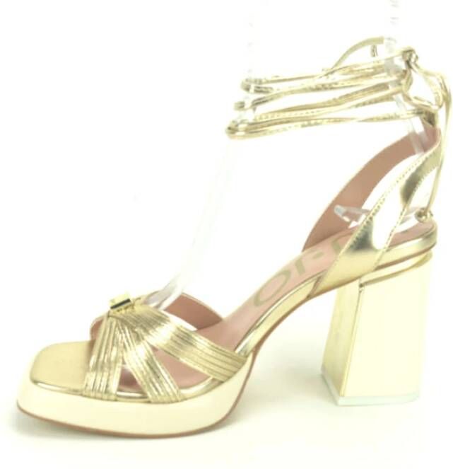 Liu Jo Beige en Gouden Hoge Hak Sandalen Geel Dames