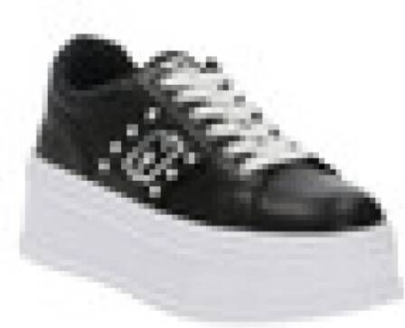 Liu Jo Zwarte Leren Parel Platform Sneakers Zwart Dames