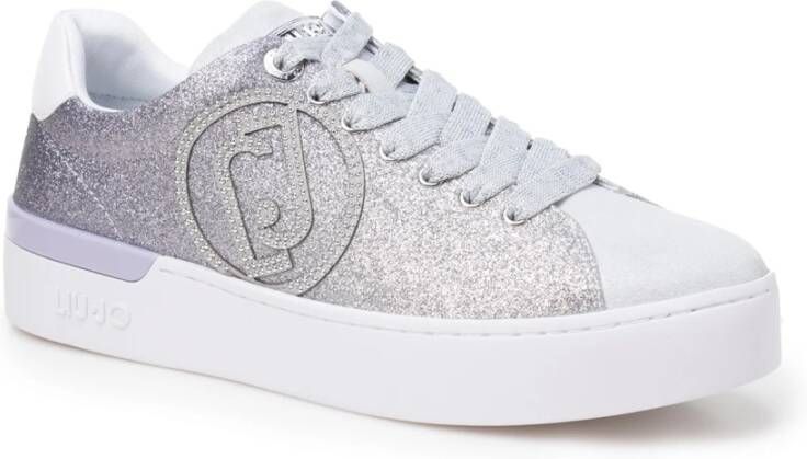 Liu Jo Pinaforemetal Sneakers Stijlvolle Stoffen Details Beige Dames