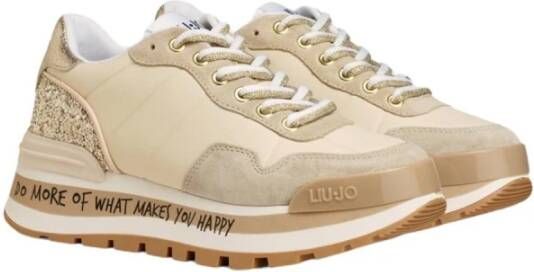 Liu Jo Sneakers met Gebarsten Detail voor Vrouwen Beige Dames