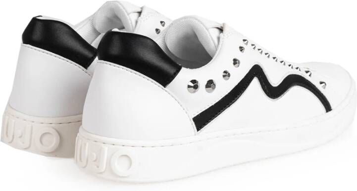 Liu Jo Stijlvolle sneakers met elastische banden en zilveren studs Wit Dames