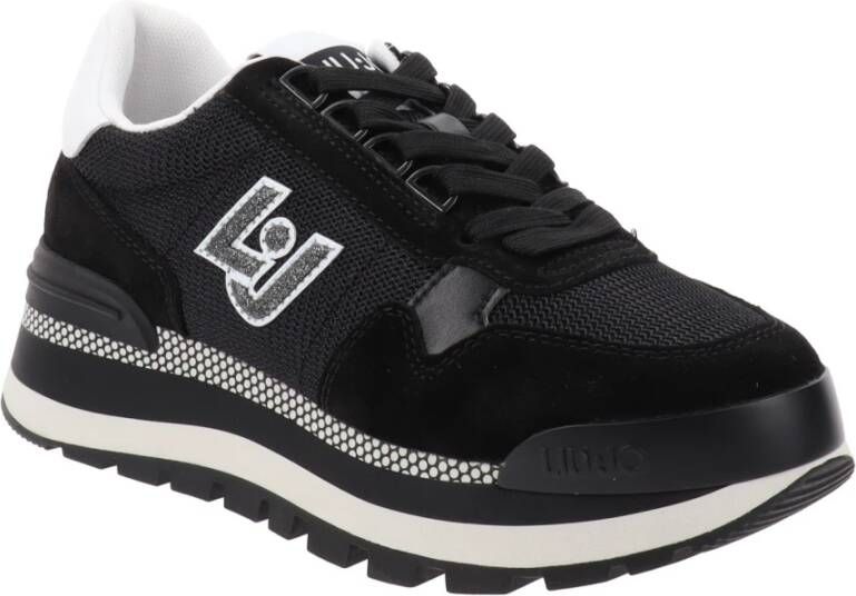 Liu Jo Leren en stoffen sneakers Zwart Dames