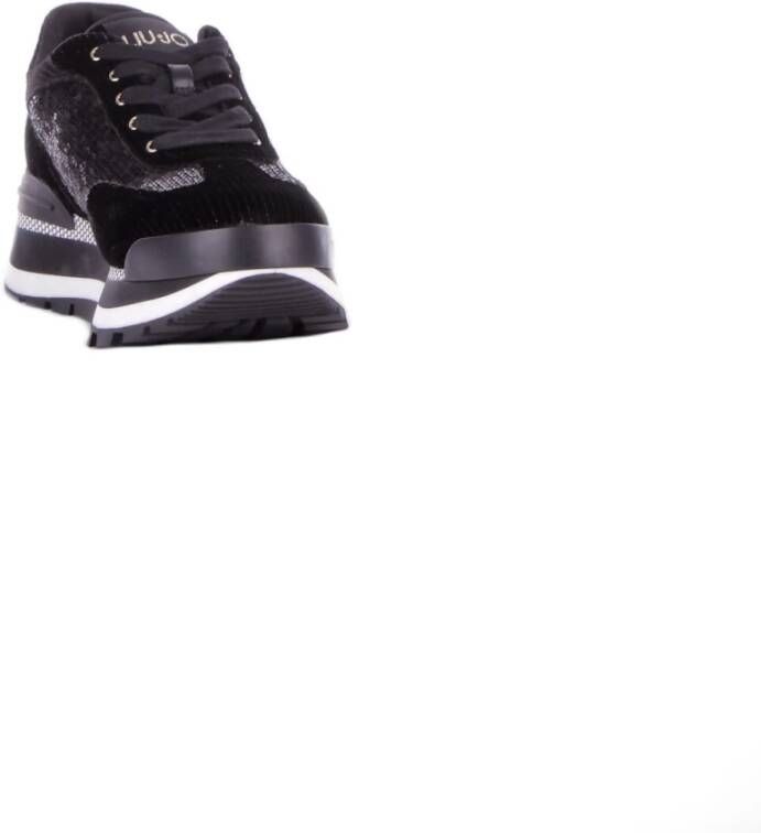 Liu Jo Sportieve Zwarte Sneakers met Pailletten Black Dames