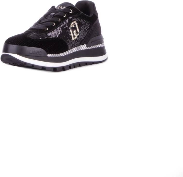 Liu Jo Sportieve Zwarte Sneakers met Pailletten Black Dames