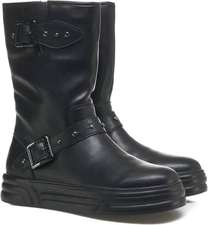 Liu Jo Studded Platform Biker Boots Black Dames