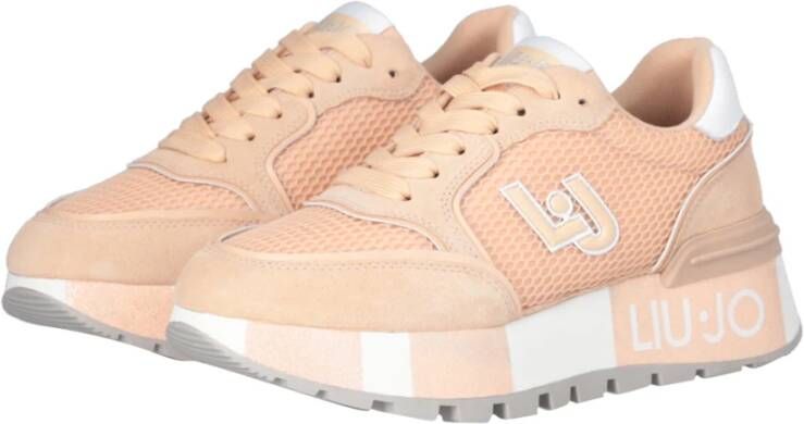 Liu Jo Suede Mesh Platform Sneakers Beige Dames