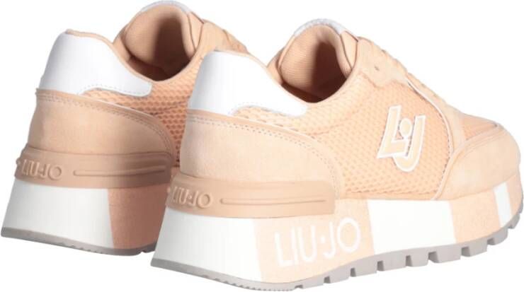 Liu Jo Suede Mesh Platform Sneakers Beige Dames