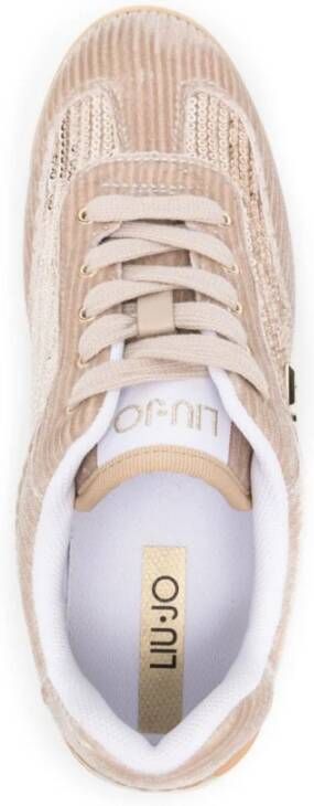 Liu Jo Velvet Corduroy Sequin Sneakers Beige Dames