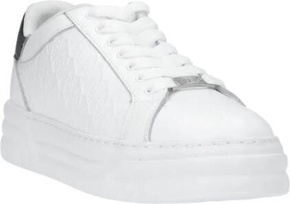 Liu Jo Witte Leren Sneaker met Reliëf Logo White Dames