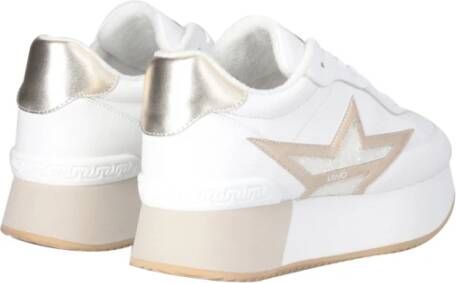 Liu Jo Witte Leren Sneakers met Gouden Details White Dames