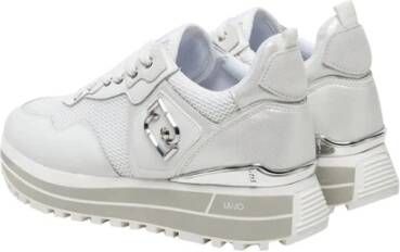 Liu Jo Witte leren sneakers met metalen details White Dames